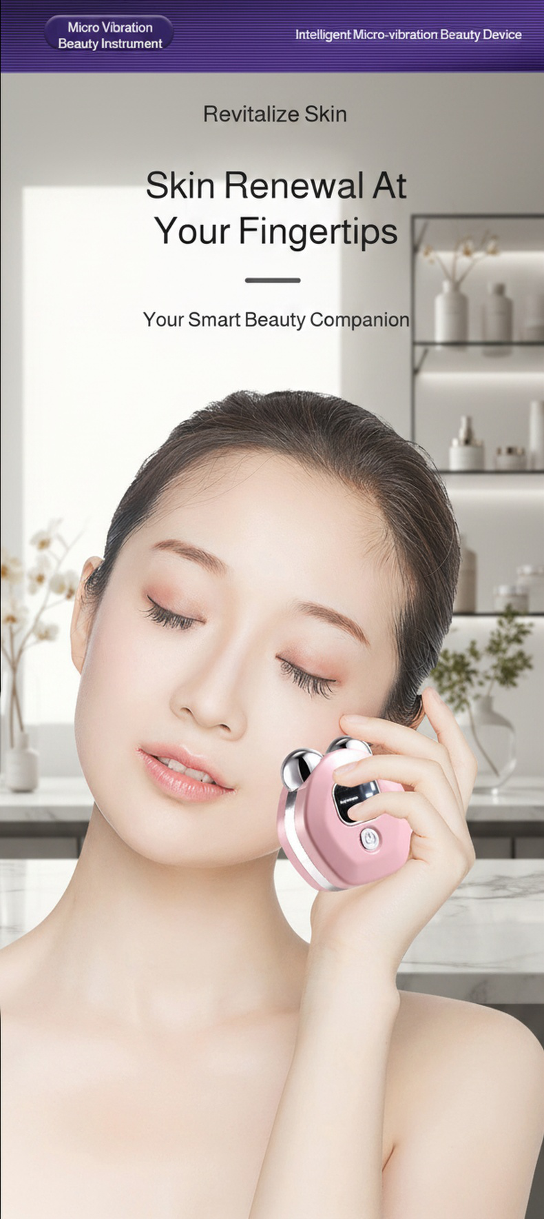 Dual roller massager for lifting and firming skin