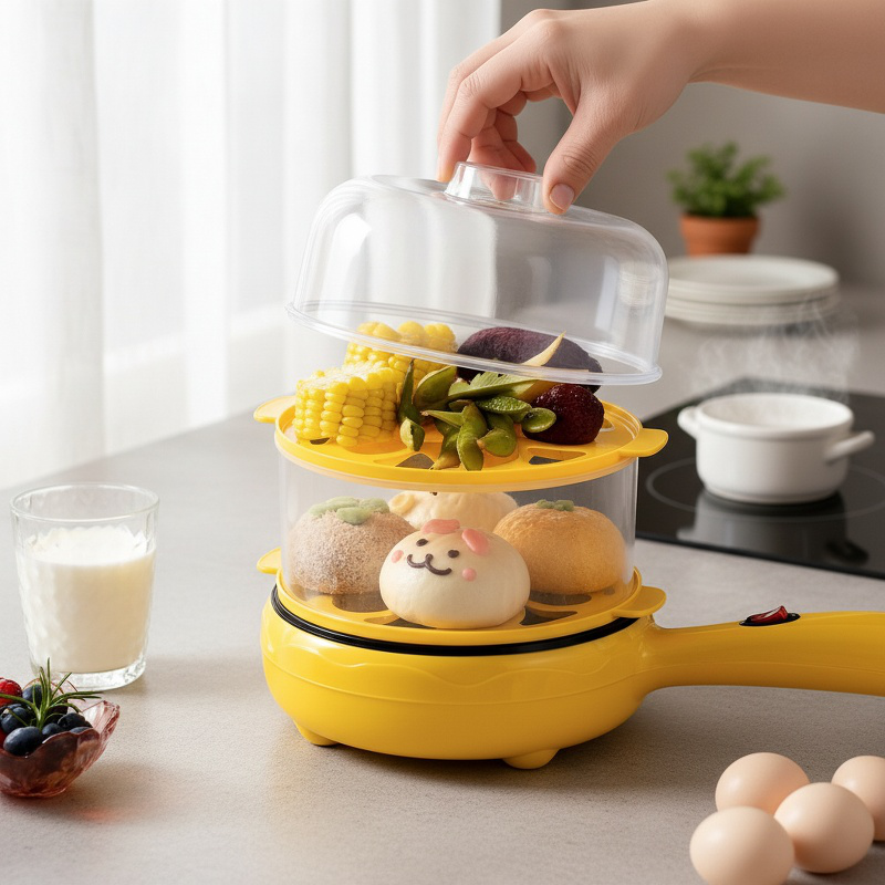 Cocina eléctrica portátil para el hogar, antiadherente para cocinar huevos