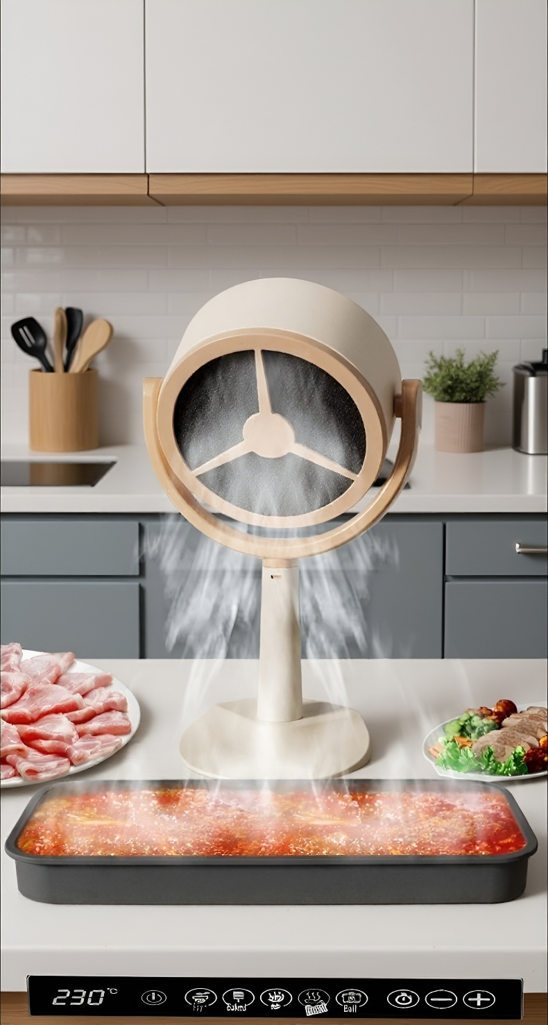 Mini portable desktop range hood for small kitchens