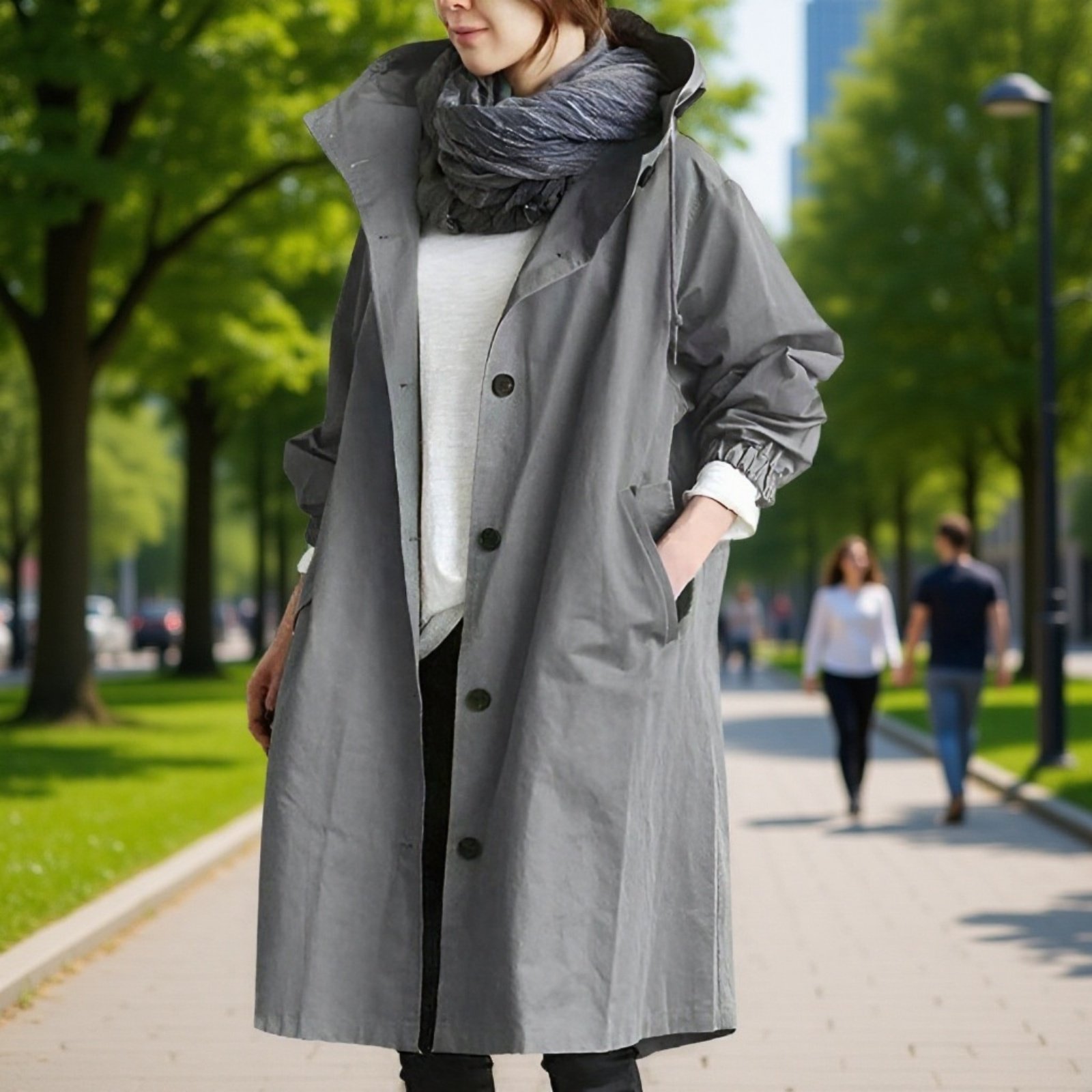 通勤やお出かけコーデにおすすめのボタンダウントレンチコート