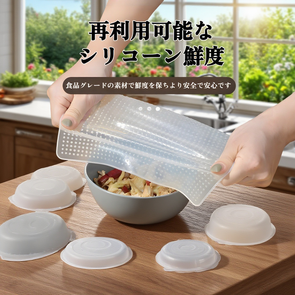シリコンラップ 密封カバー 食品保存用