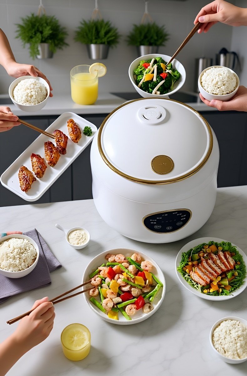 多機能炊飯・蒸し器の内部構造