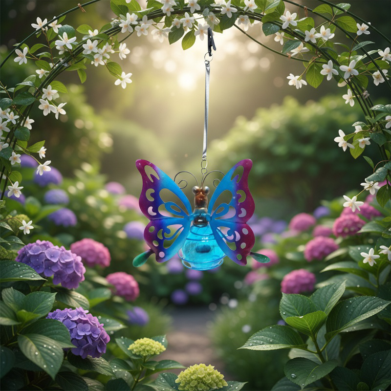 Solar-powered garden hanging decorative lights