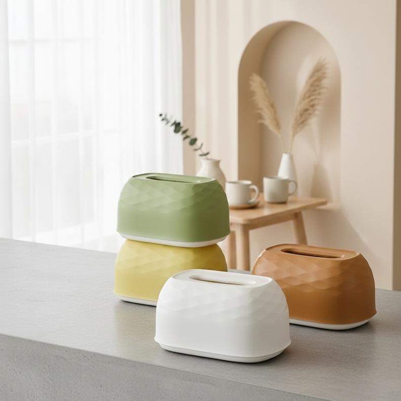 Multifunctional Water Ripple Tissue Box Wall-mounted Desktop Paper Box