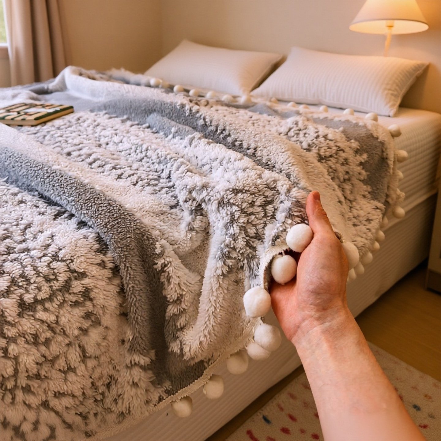 Manta de sofá autocalentable con absorción de humedad, cálida y cómoda