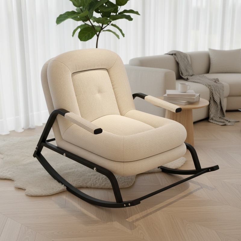 Internet celebrity rocking chair in cozy home setting