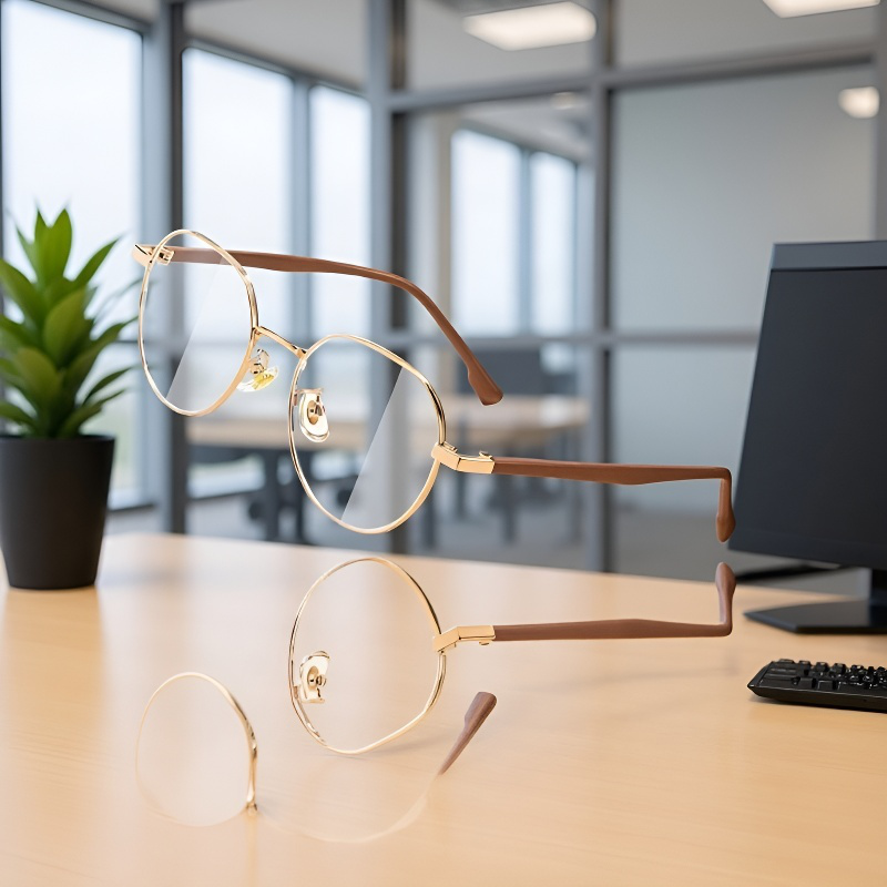 軽量メタルフレーム老眼鏡の側面ビュー