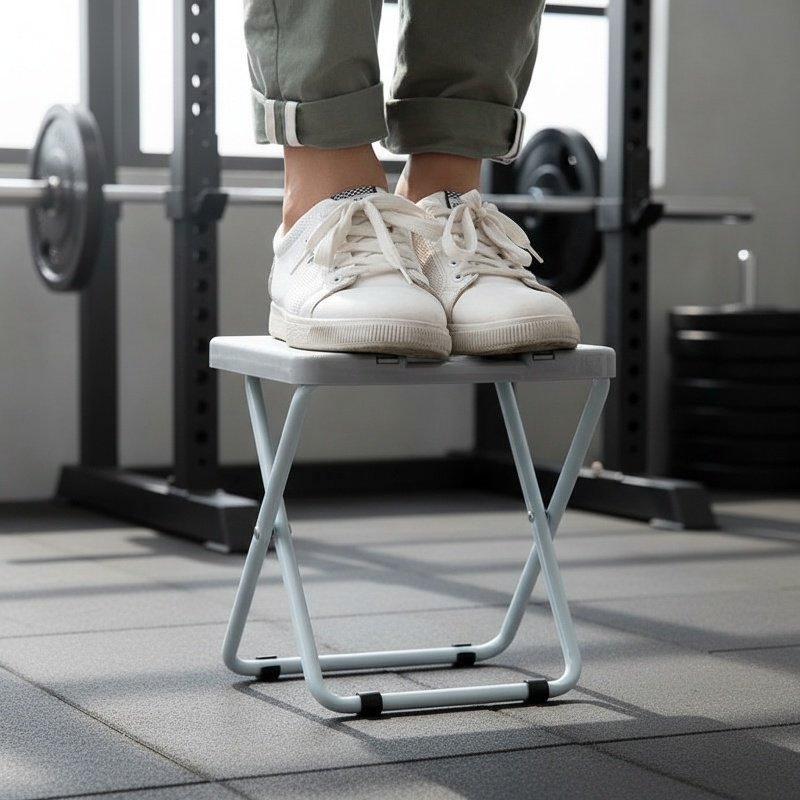 Robuster Klapphocker mit stabilem Metallgestell
