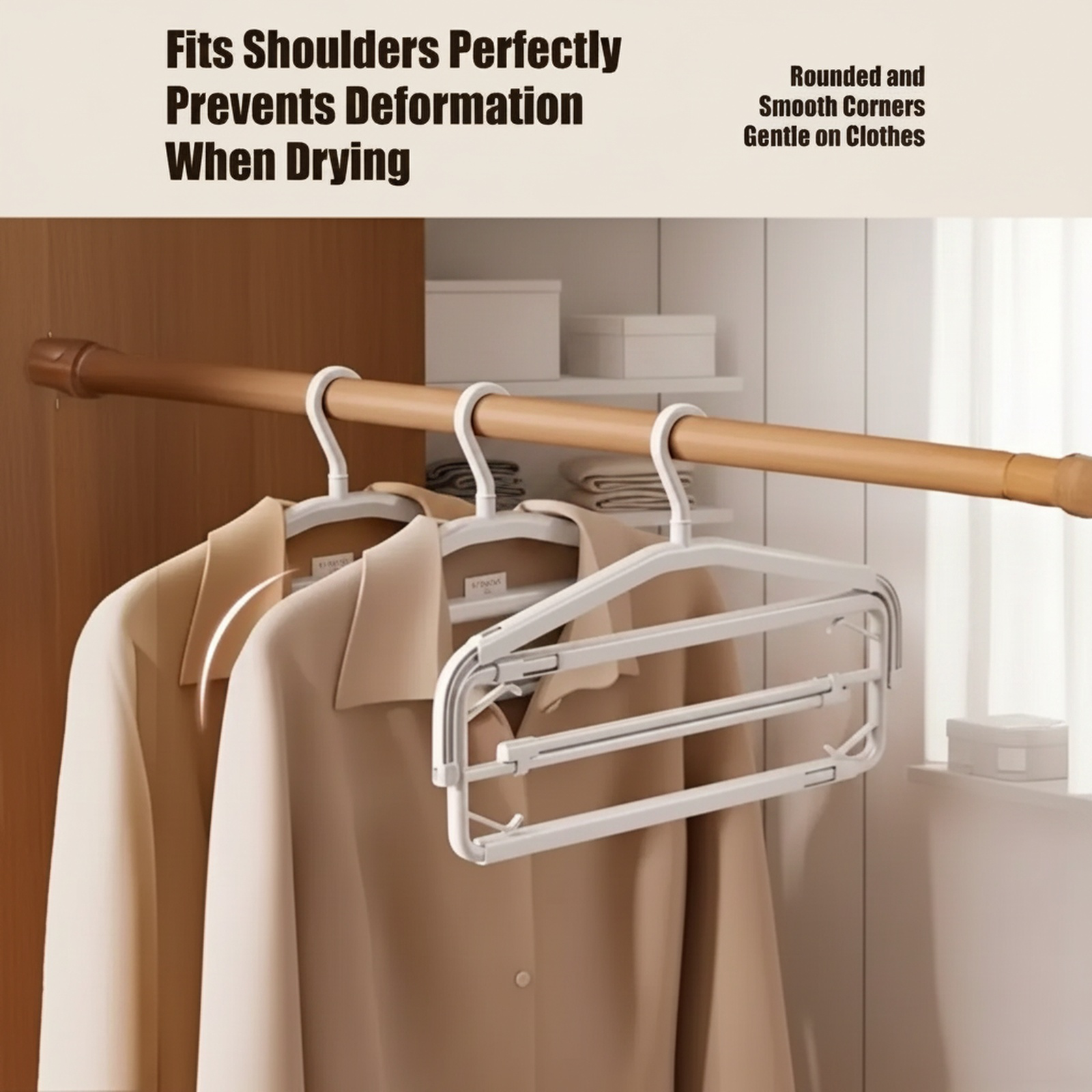 Innovative 3D hanger set for laundry room