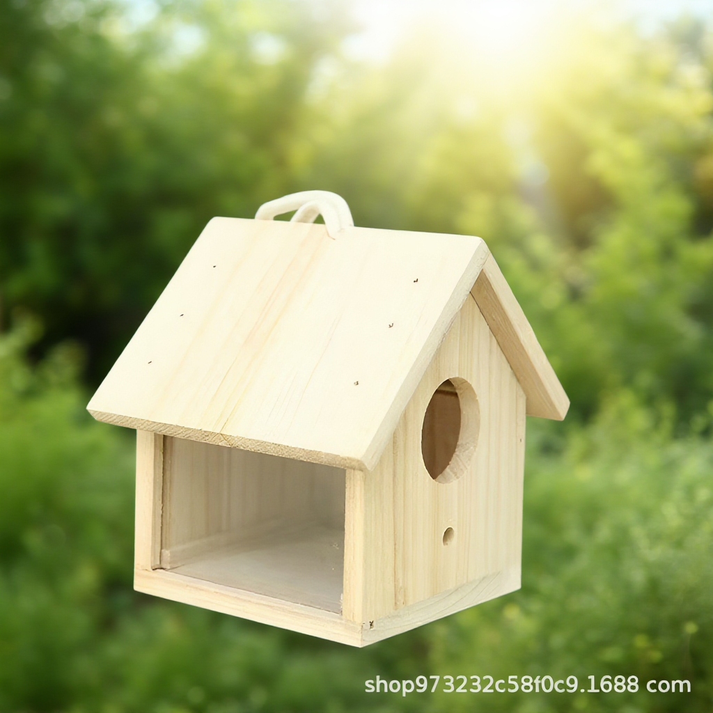 クリエイティブな新しい木製の鳥の巣スポット無垢材の鳥の家屋外の鳥の飼育箱