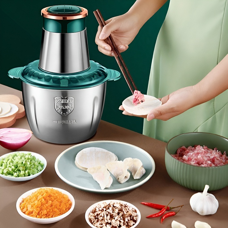 Stainless steel electric food processor