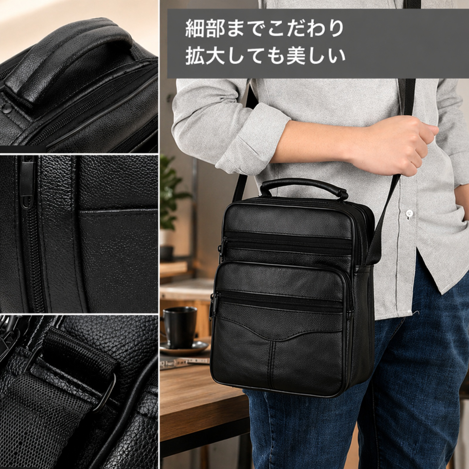 メンズビジネスショルダーバッグ