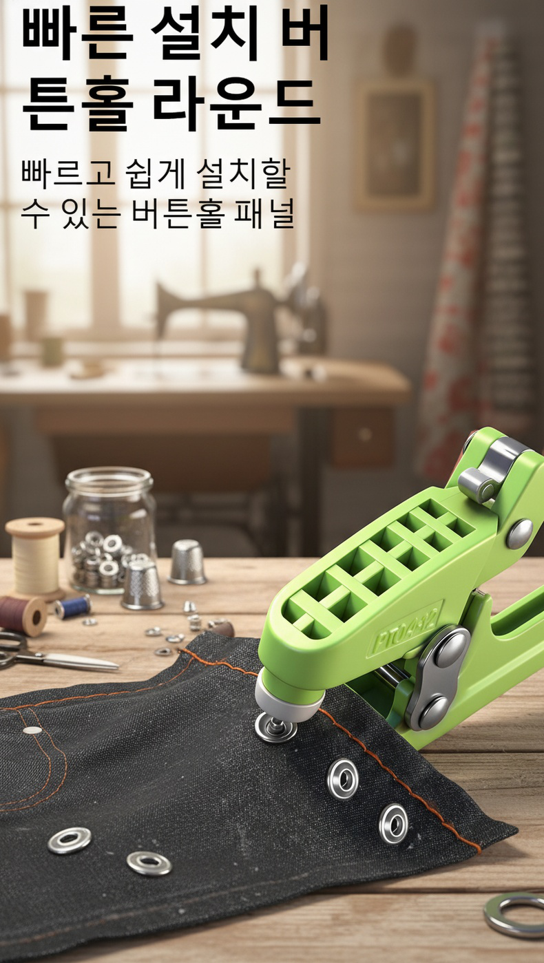 머리카락에 착용한 오발집게 착용샷