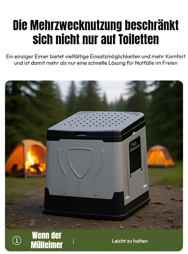 Praktische Outdoor-Toilette für Camping und Wandern