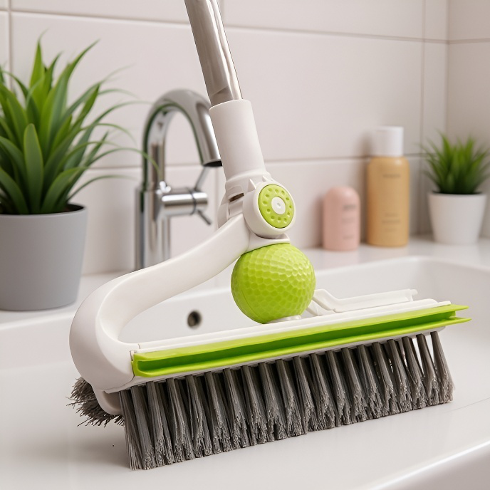 Brosse en silicone 2-en-1 pour nettoyage de sol et WC