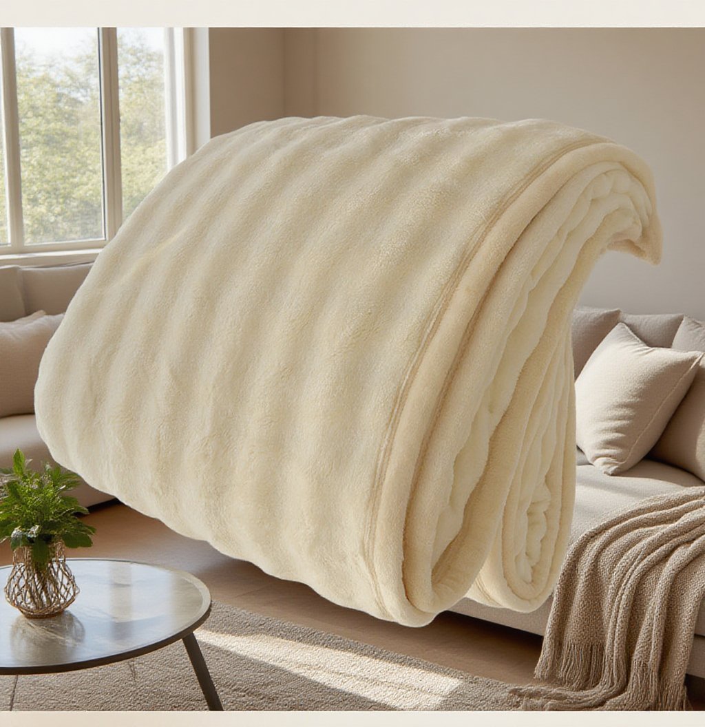 Warm and breathable Milk Flannel Blanket in grey color