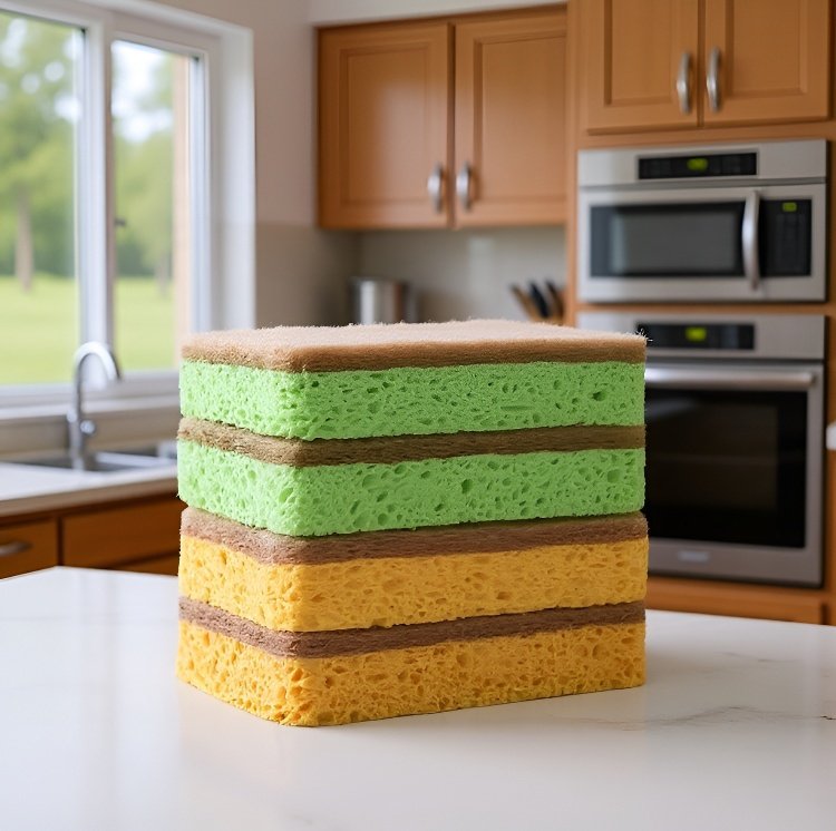 Multifunctional household cleaning brush for kitchen surfaces