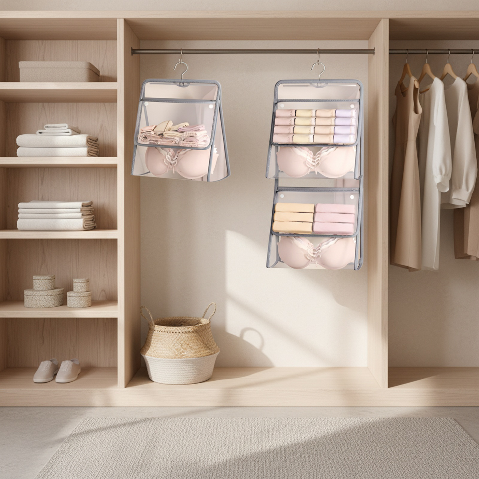 使いやすい吊り下げ式下着収納バッグ