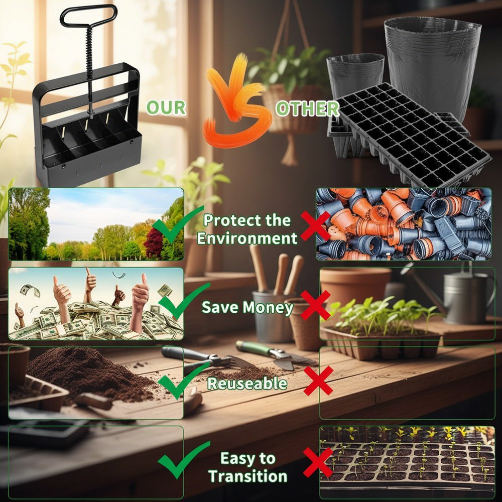 Garden seeding with soil block maker