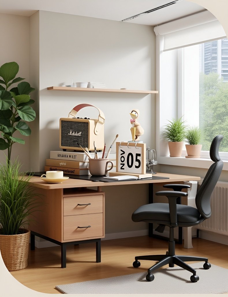 Tablero de extensión de escritorio instalado en una mesa de computadora