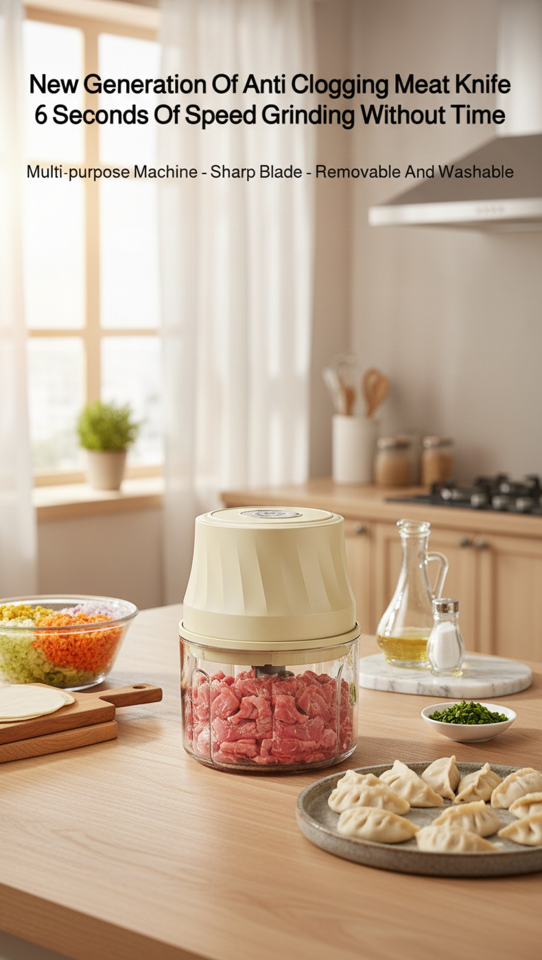 Mini electric food chopper with stainless steel blade