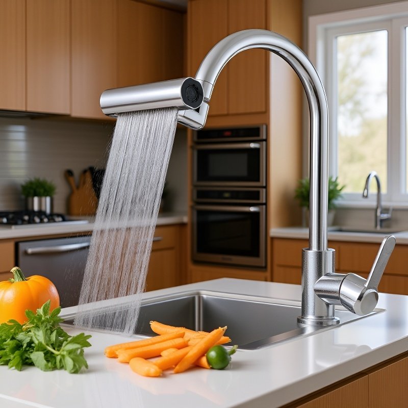 モダンデザインの多機能蛇口