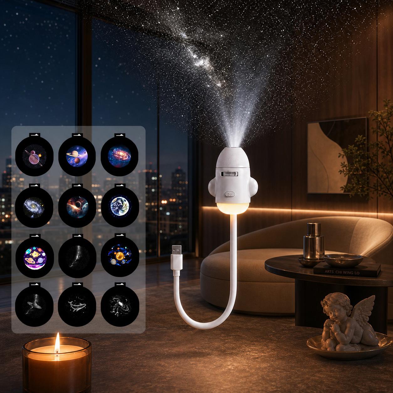 Easy-to-use USB mini star projector night light