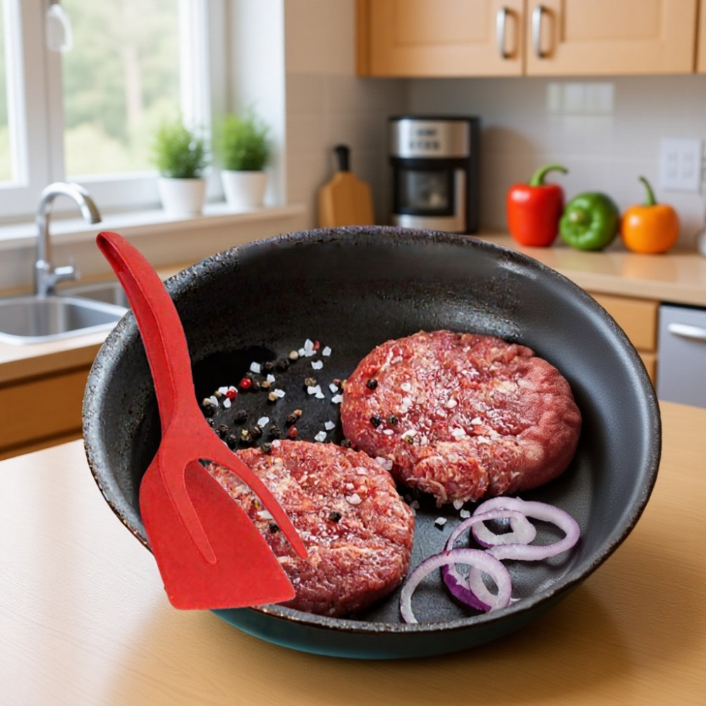 Nylon Steak-Clip gebratener Fisch Omelette-Clip 2-in-1 Lebensmittel-Clip Spatel Toastdose Clip Spate