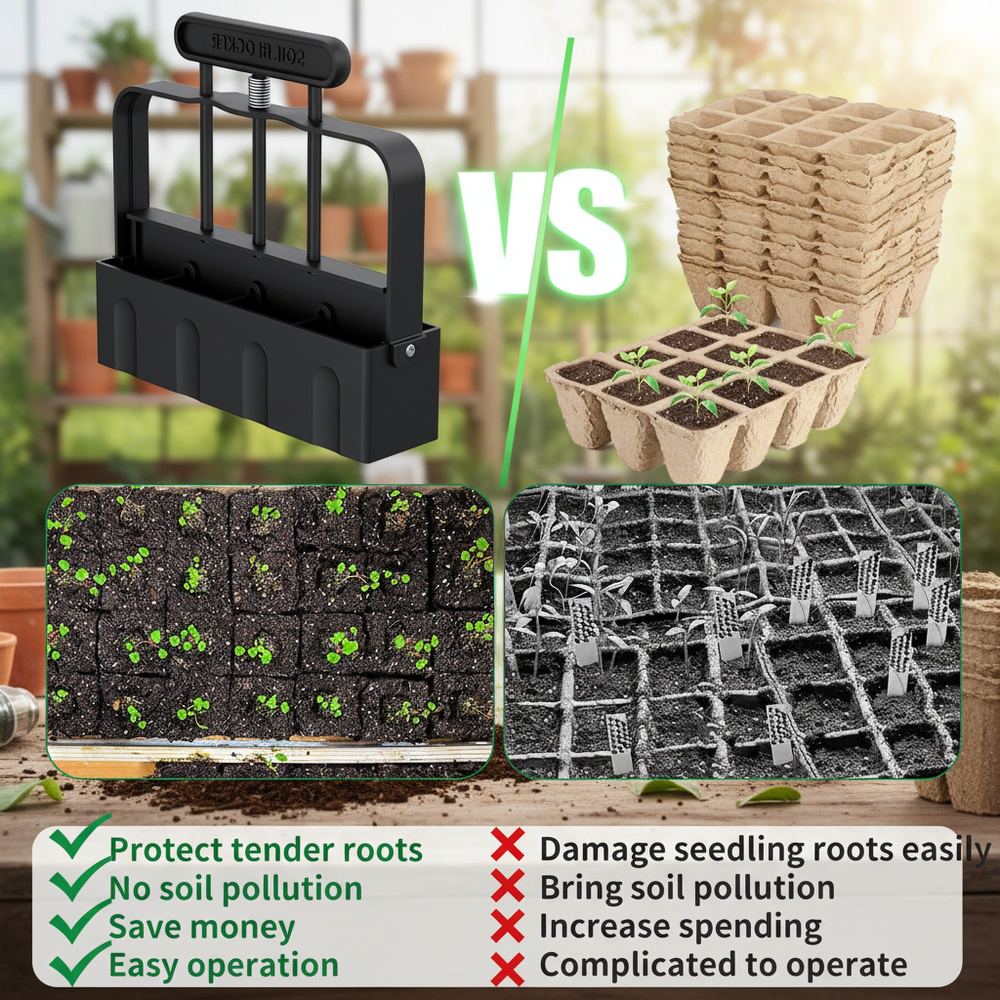 Handheld Seedling Nursery Potting Garden Garden Seeding Tools Manual Clod Maker Soil Blocker