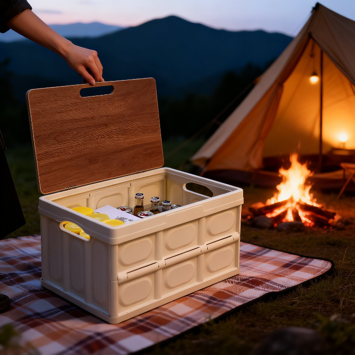 Caja portátil para guardar ropa, almacenamiento para camping y coche