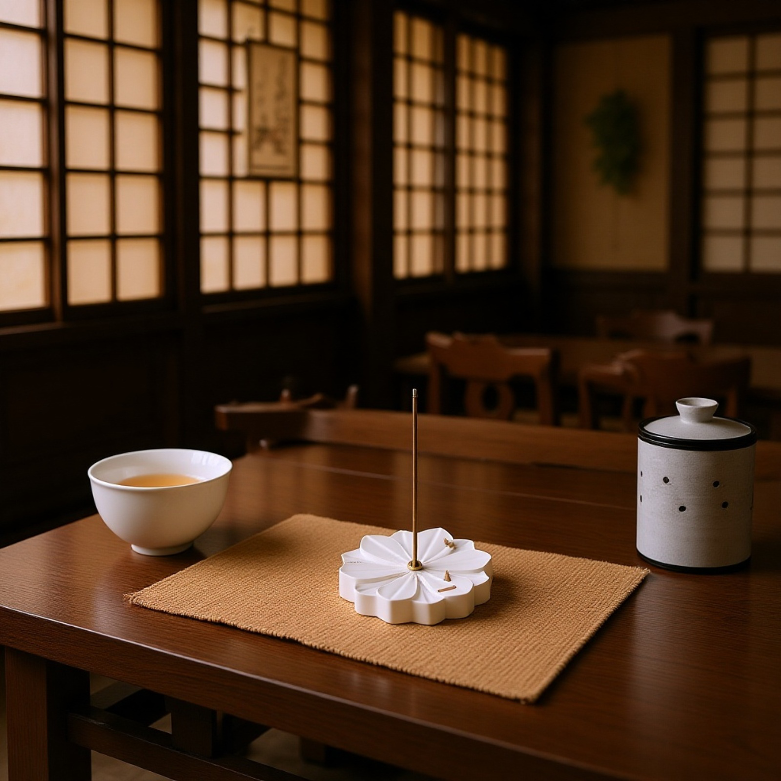 ポータブルミニ香炉 陶器製 線香用 茶室用横型香炉