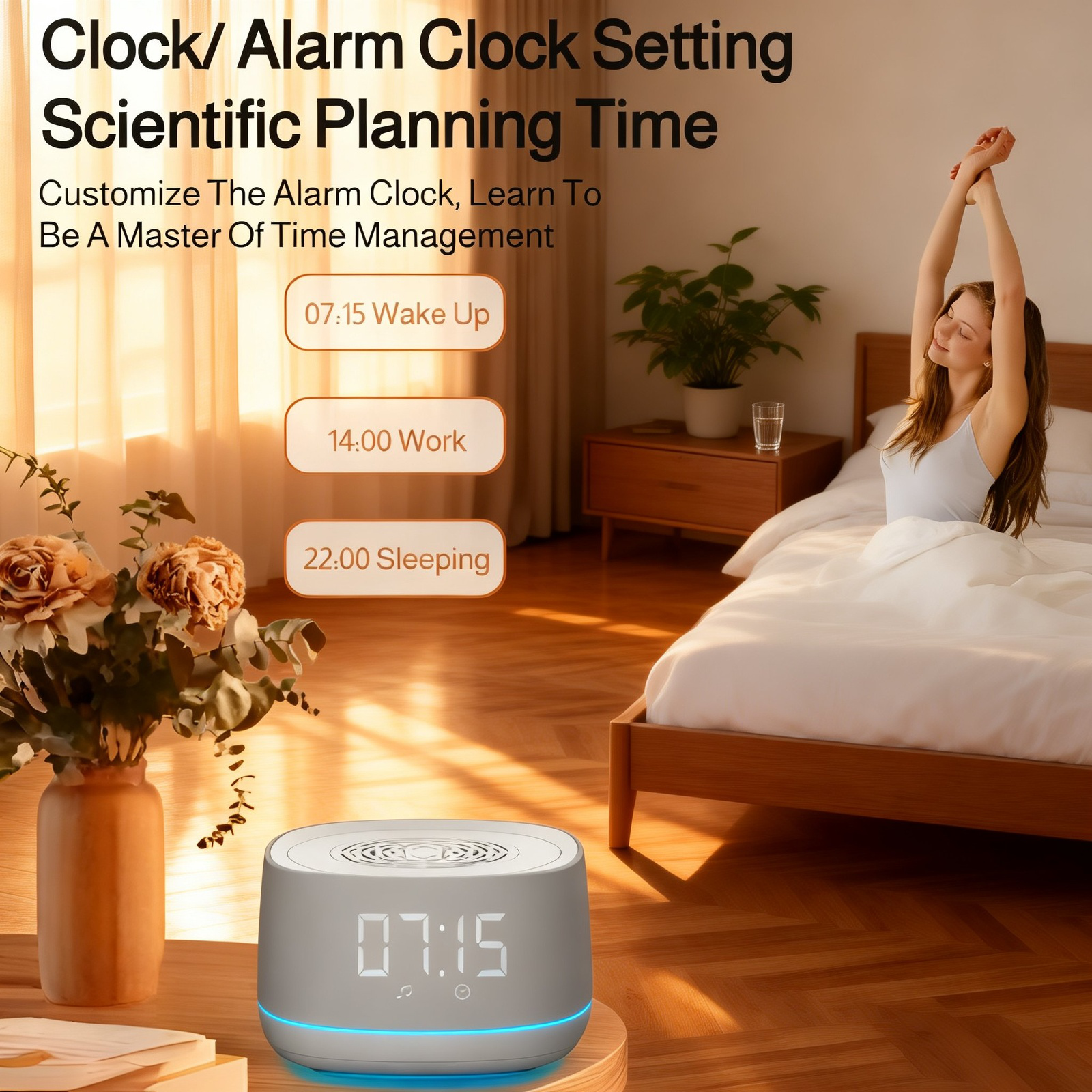 White Noise Bluetooth Speaker Sleep Aid Bedside Stress Relief Wireless Mini Speaker