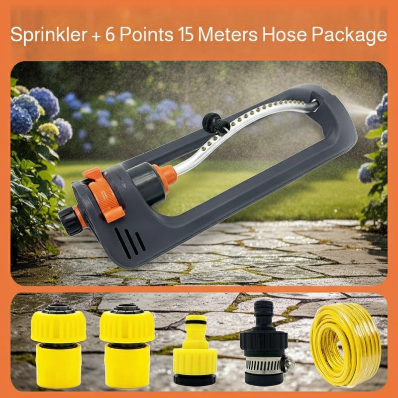 180° Automatic Swing Sprinkler Head 19-Hole Water Sprinkler - Garden Irrigation Tool for Green Lawns