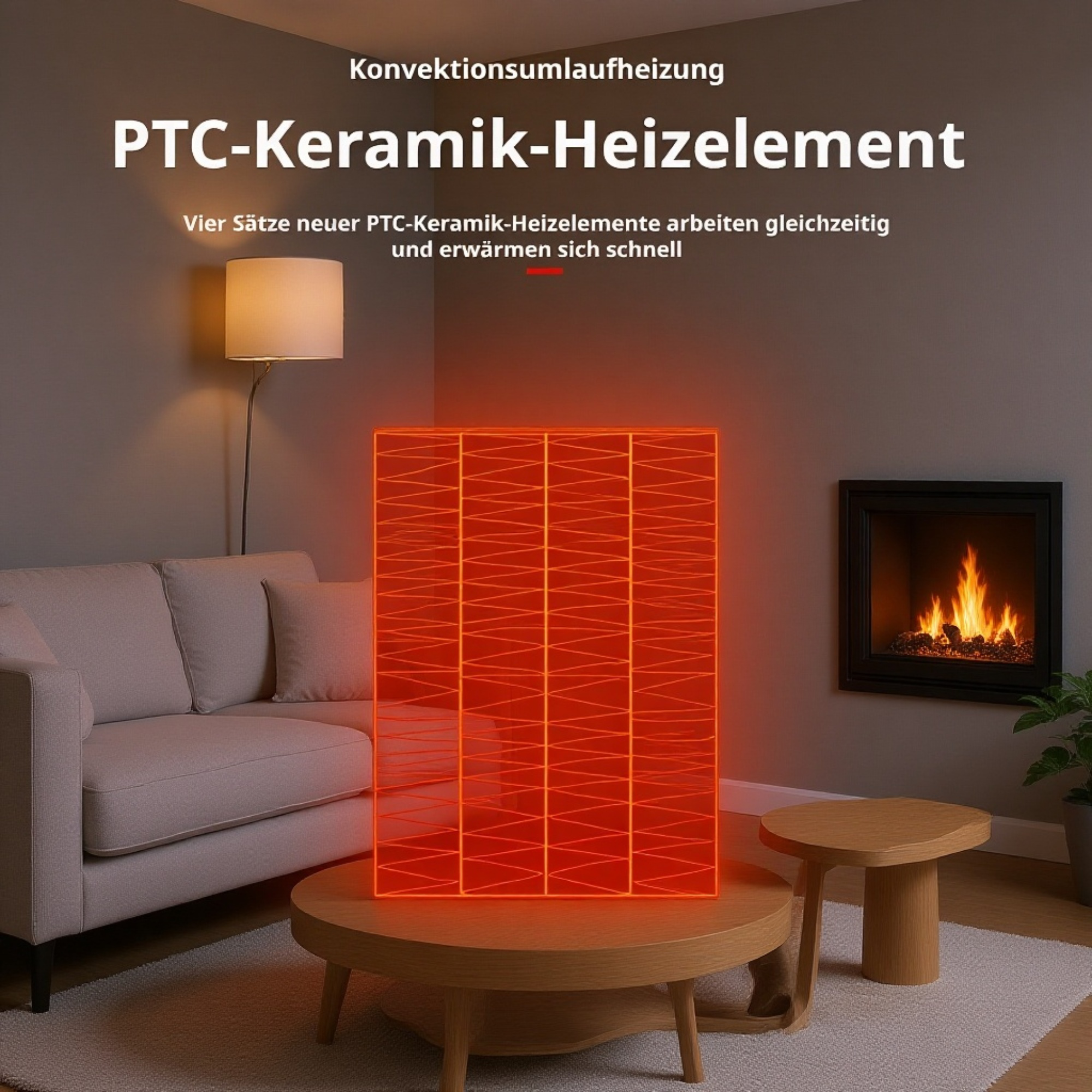 Mini-Heizung Home-Office-Schreibtisch kleine wandmontierte runde tragbare Elektroheizung mit doppelt