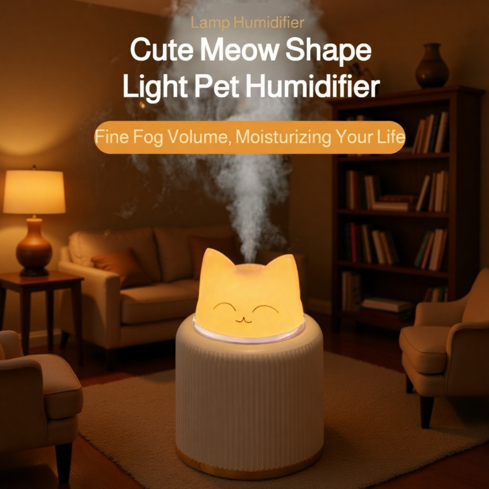 Portable mini air humidifier with pet light for babies and pregnant women