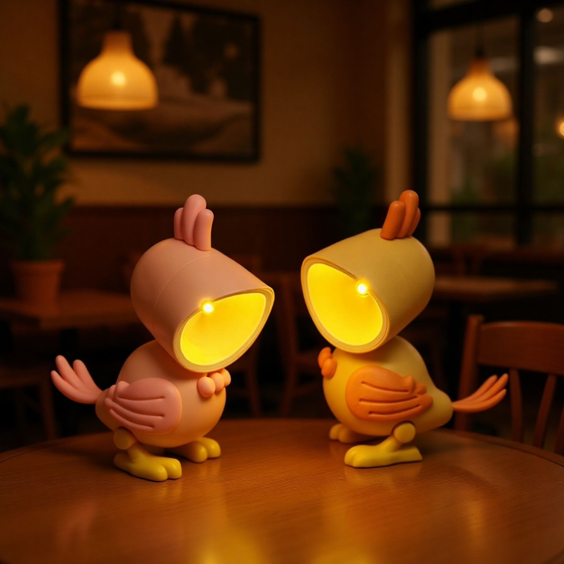 鳥のナイトライト、漫画のオウム、かわいい装飾品、小さなテーブルランプ、子供の誕生日の小さなギフト、磁気ナイトライト装飾品