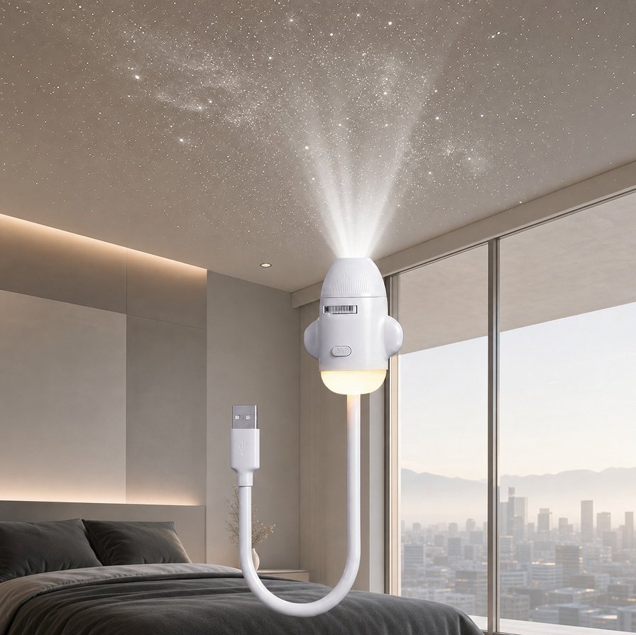 Starry Sky Projector Night Light USB Mini Bedroom Atmosphere Lamp