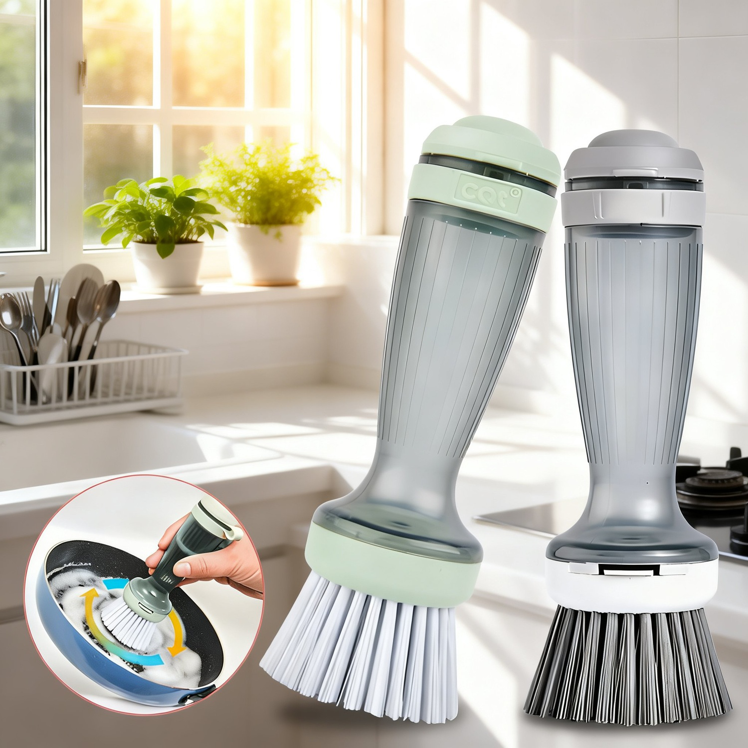 詰め替え式液体キッチン用たわし