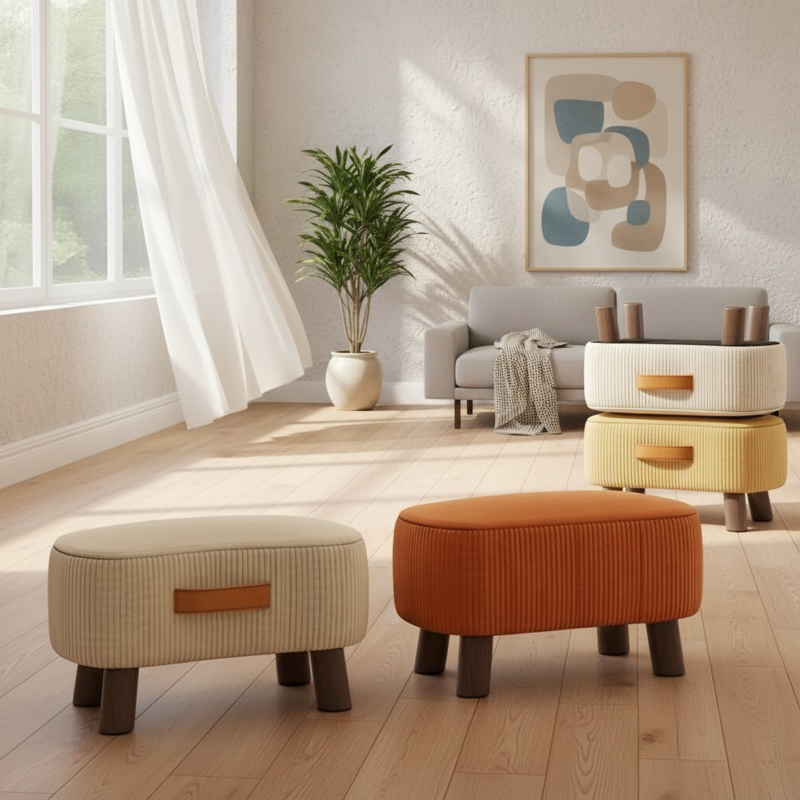 Multifunctional solid wood coffee table with books