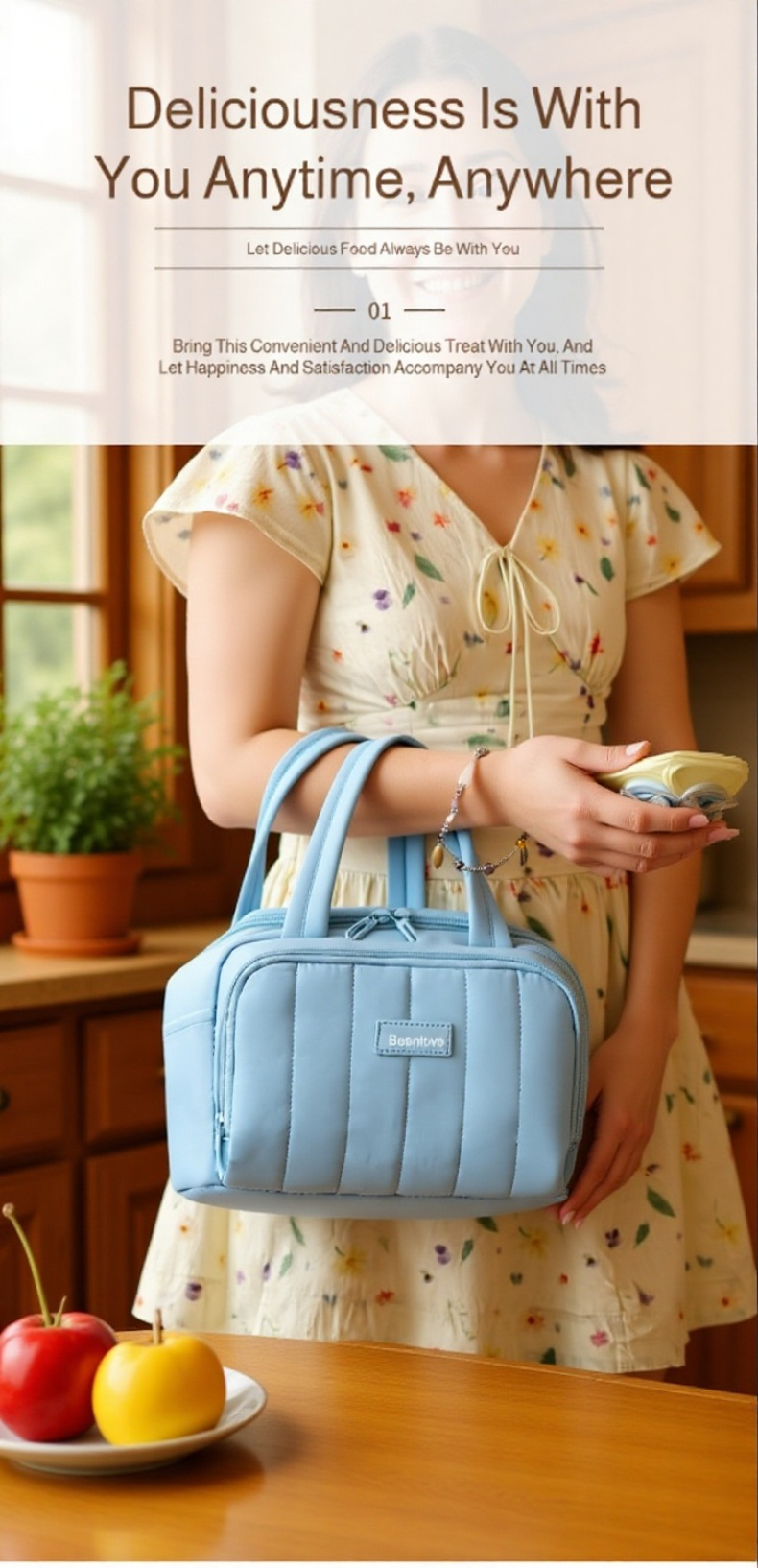 Thermal lunch box bag showcasing spacious interior