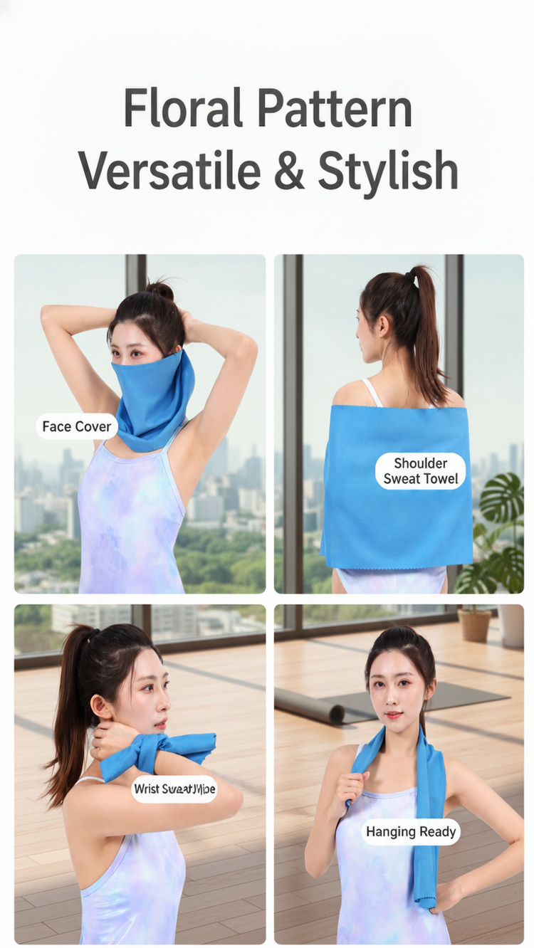 Icy Towel with -10℃ Cooling Effect in blue color
