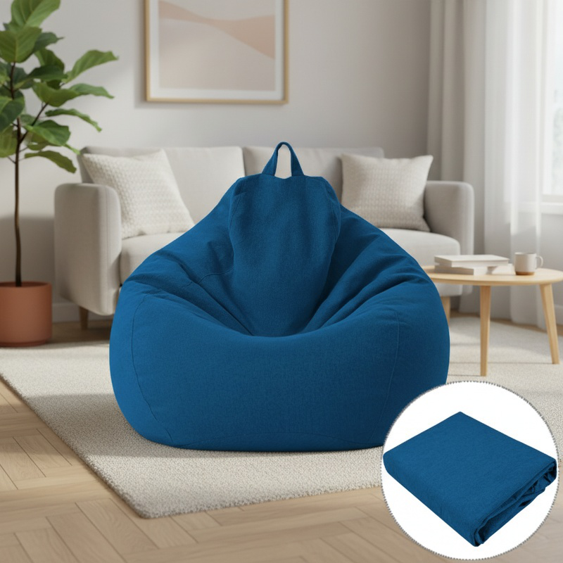 Cotton and Linen Lazy Sofa Chair Cover Bean Bag Sofa Cover Japanese Style Fabric Chair Cover