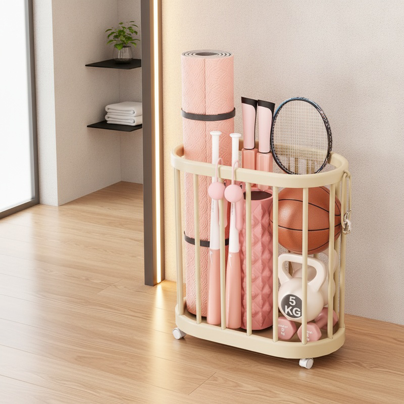 Compact storage solution for exercise tools and accessories