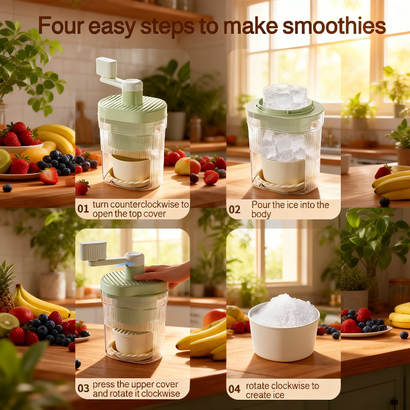 Manual Home Ice Shaver Small Size for Making Fluffy Shaved Ice