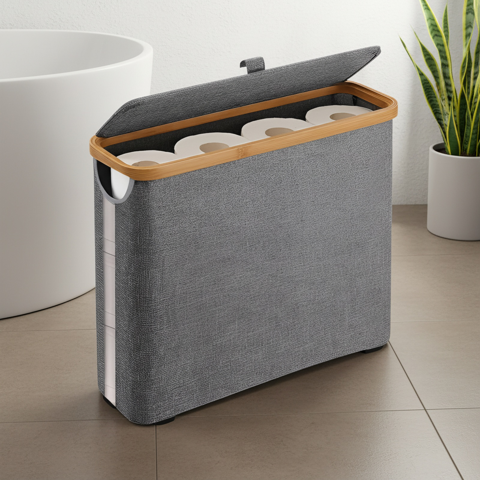 Bathroom Accessories Rack Visual Paper Towel Storage Basket