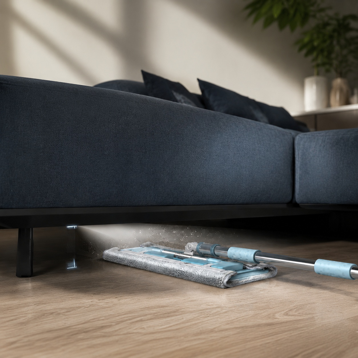 Stainless Steel Self-Wringing Mop with Cleaning Cloth