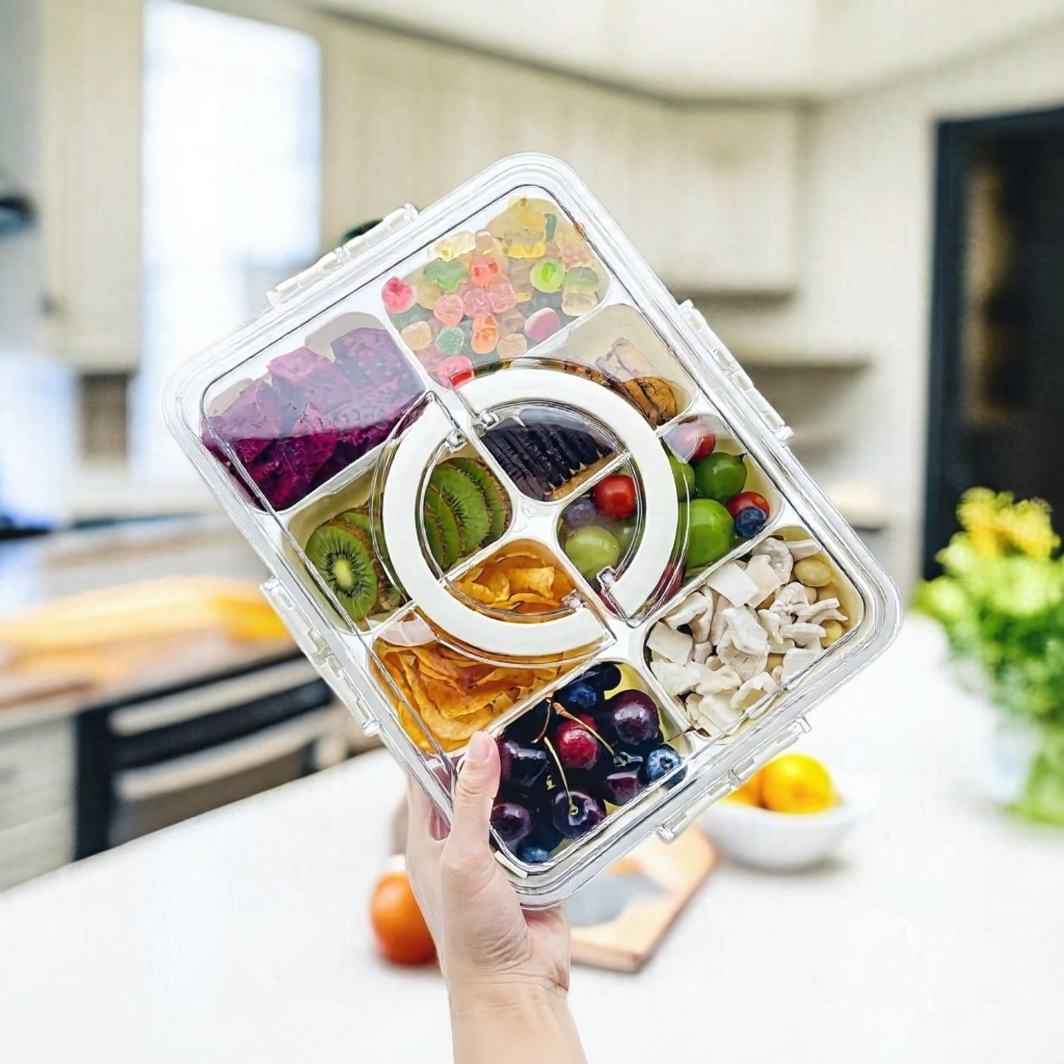 Caja organizadora de especias para cocina con tapa