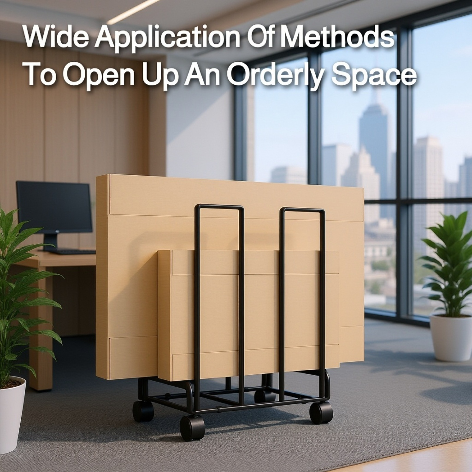 Movable Cardboard Sundries Storage Cart, Japanese Design