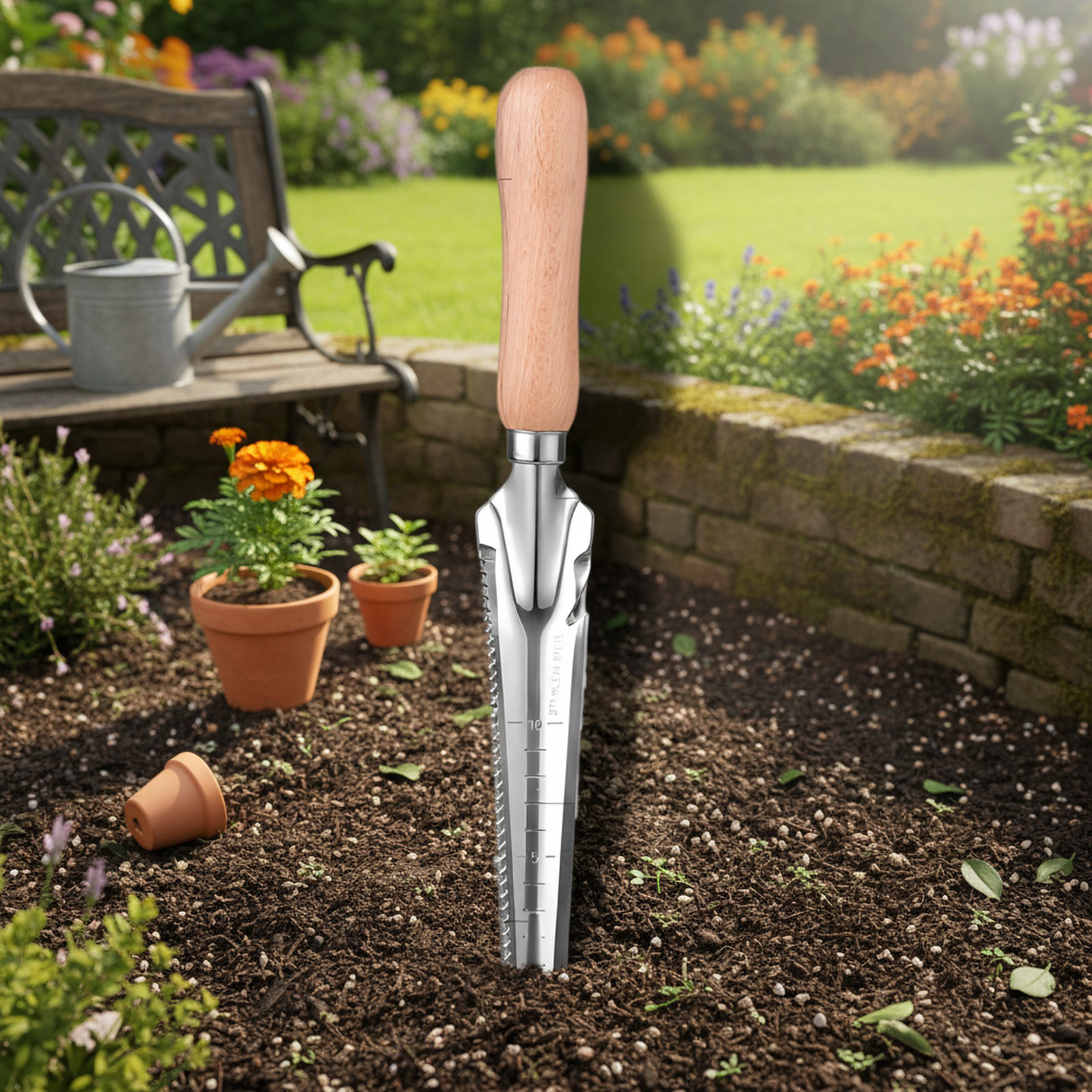 Durable manganese steel root weeding rake