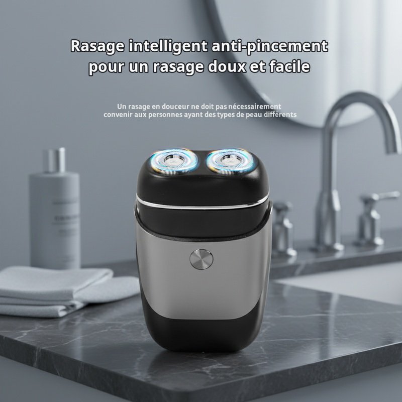Mini rasoir à double tête portable pour hommes, rasoir à barbe rechargeable et lavable IPX7 pour tou